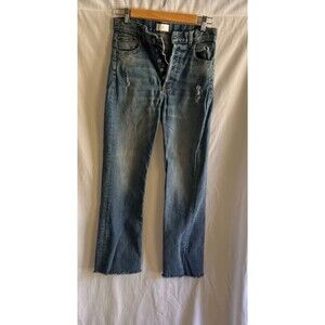 Boyish Cropped button fly distressed raw hem jeans size 27